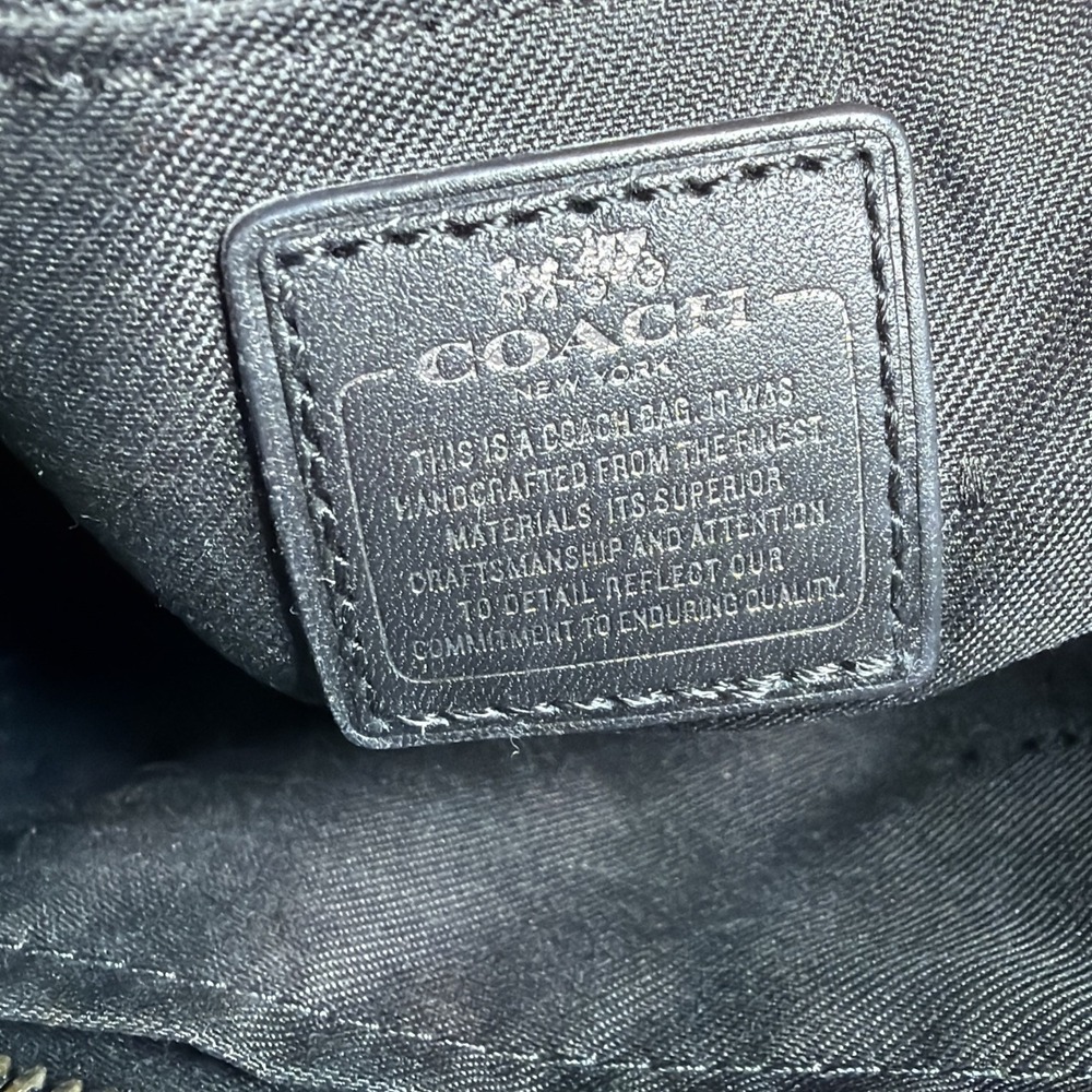 Coach Swagger 17 Black Butterfly Applique Genuine Leather Crossbody Bag Purse - Picture 15 of 16